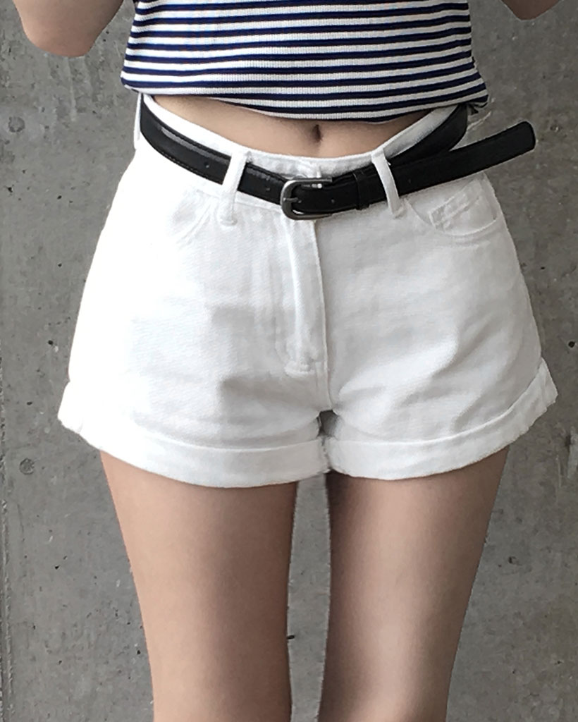 ベルトベーシックロールアップショートパンツ | ファッション通販