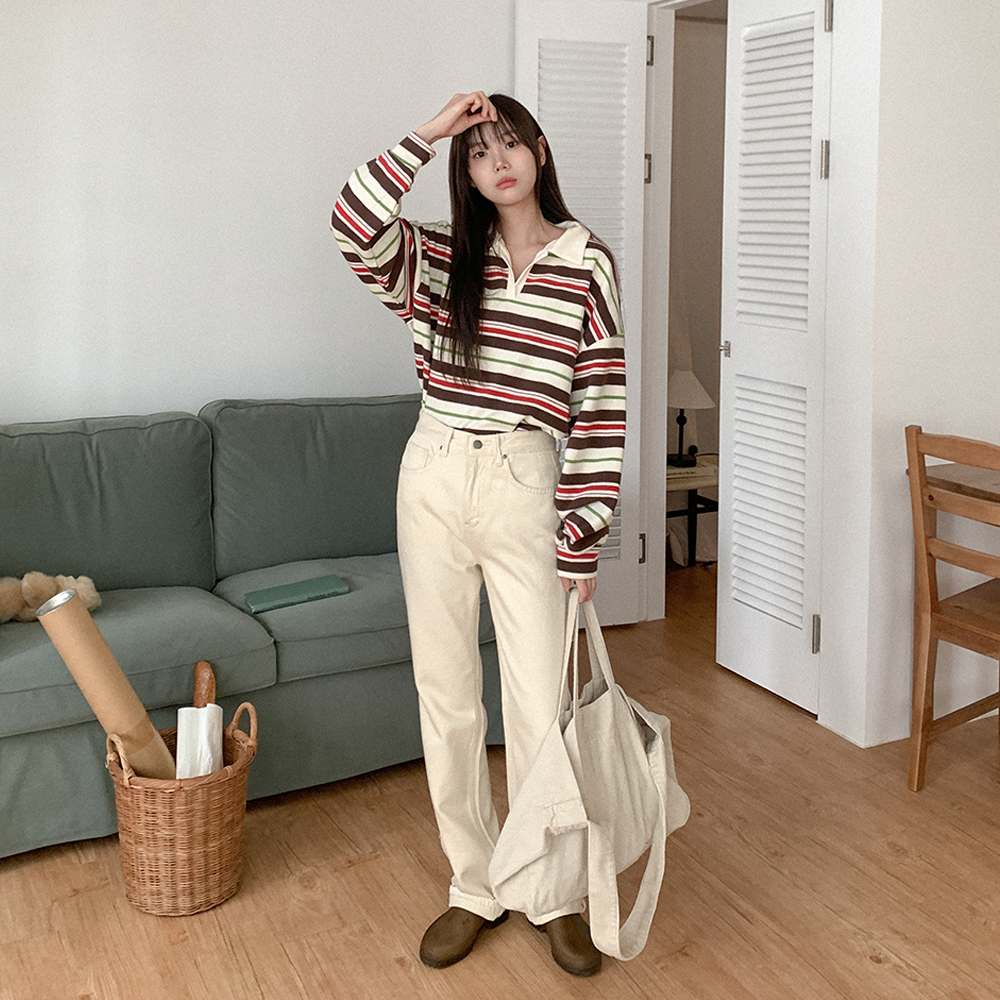  JEANS ストライプラガーシャツ ストライプオーバーサイズラガーシャツ | ファッション通販
