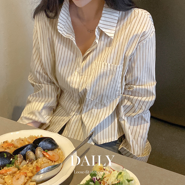 秋シャツ長袖オーバーサイズコットンシャツ