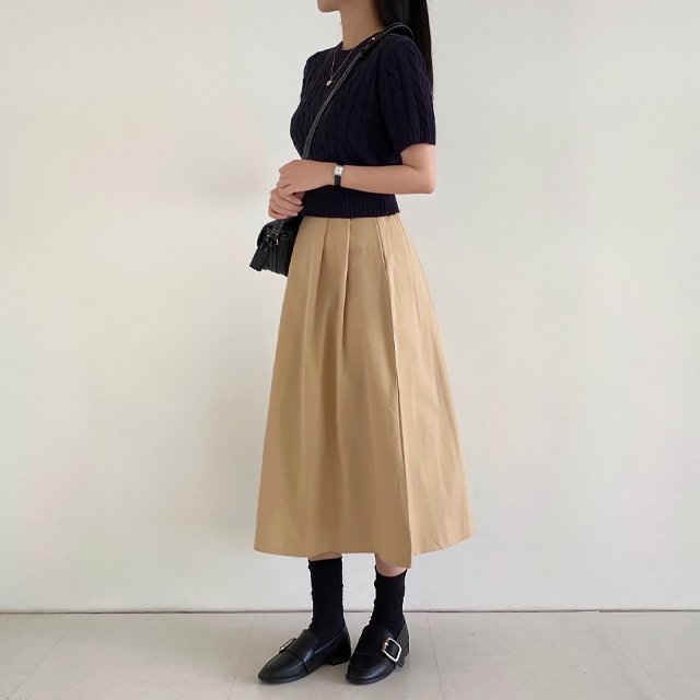 クロップドパステルラウンドケーブルツイストニット | ファッション