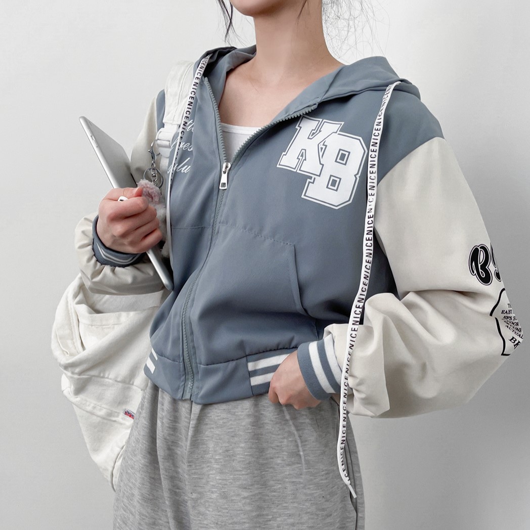 ハートフード付きクロップド野球ダウンスタジャン | ファッション通販