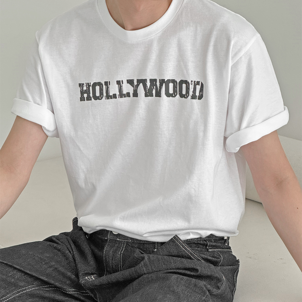 original]ハリウッドレタリング半袖Tシャツ | ファッション通販サイト NUGU