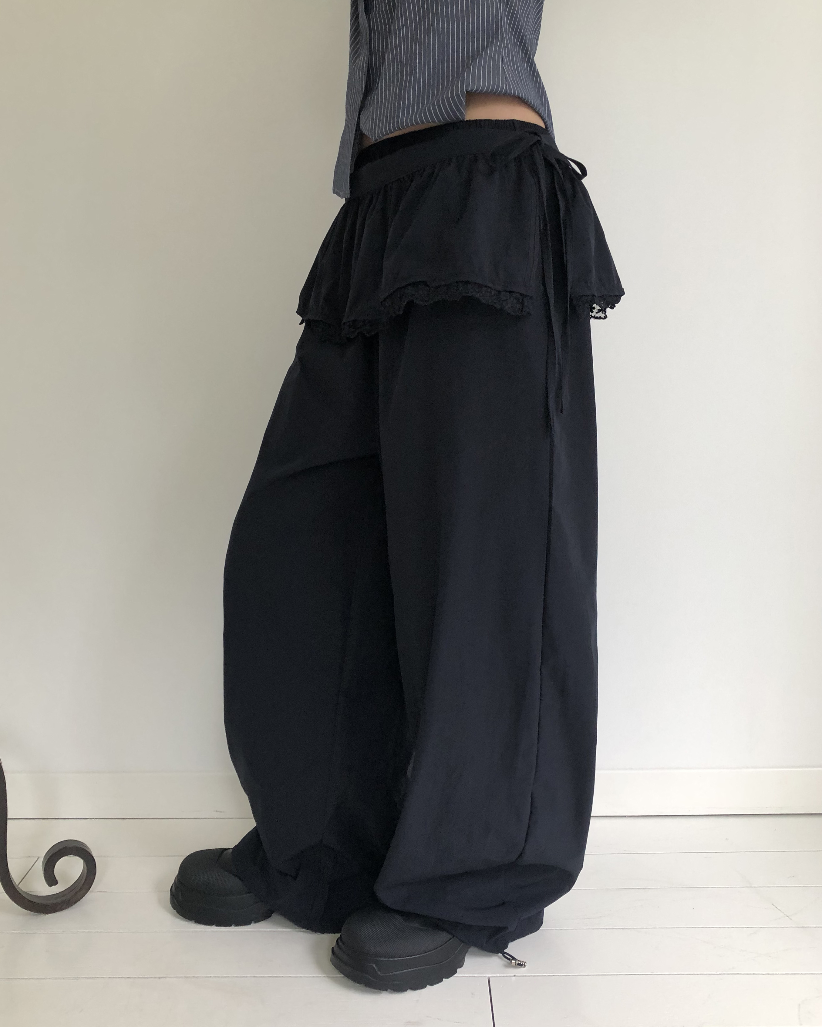 ワイドウエストゴムパンツ