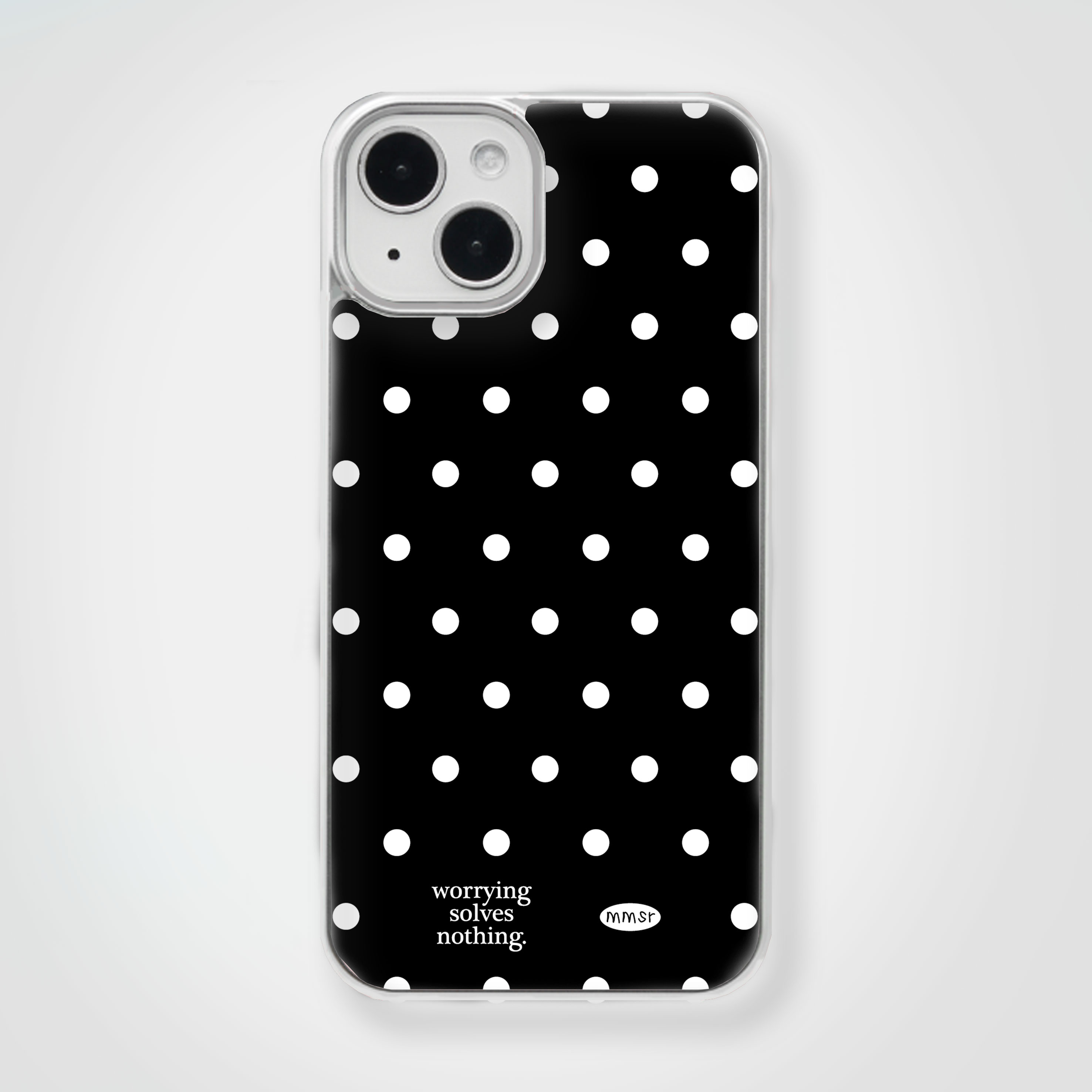 holiday epoxy bumper case (silver / black mini dot)