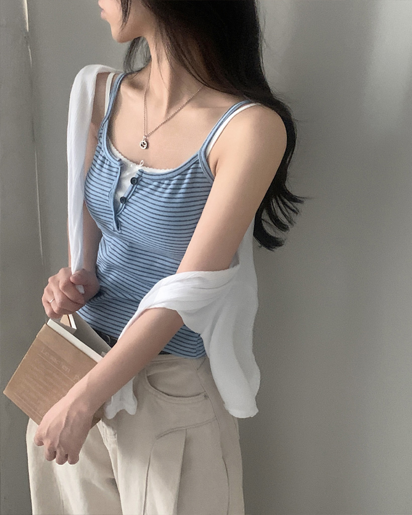 BACCA ストライプキャミソール グレー BACCA ストライプ グレーキャミソール BACCA ストライプ グレー