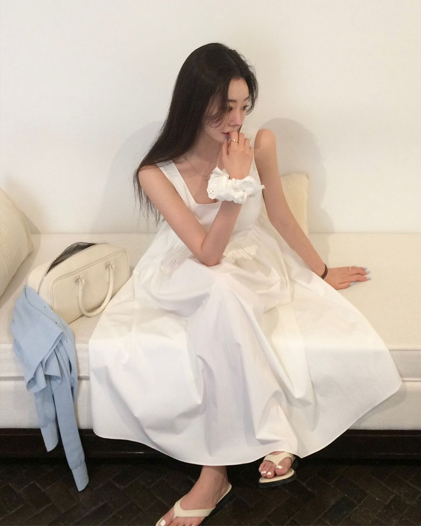 [original] ウエディング、カサカサフレアキャミソールワンピース