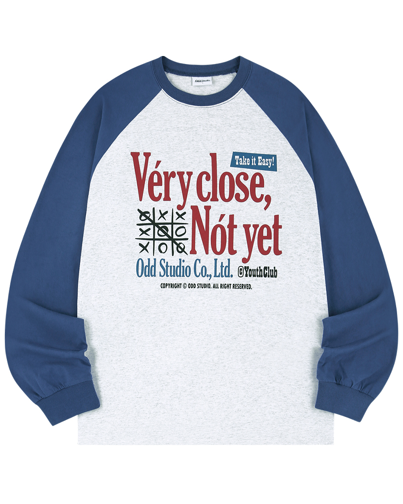 [K-POPアイドル着用] [Kアイドル着用]VeryCloseRaglanOverFitLongSleeve-whitemelange/blue