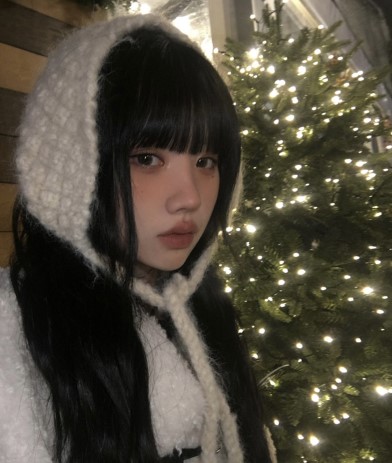 [冬] ウール混ニットイヤーマフラー (4color)