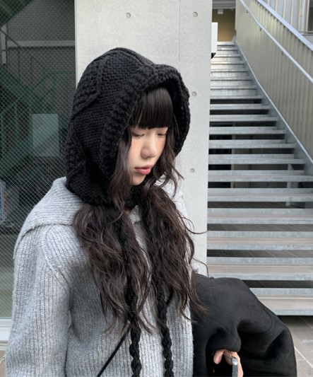 ケーブル編みニットバラクラバ (3color) | ファッション通販サイト NUGU