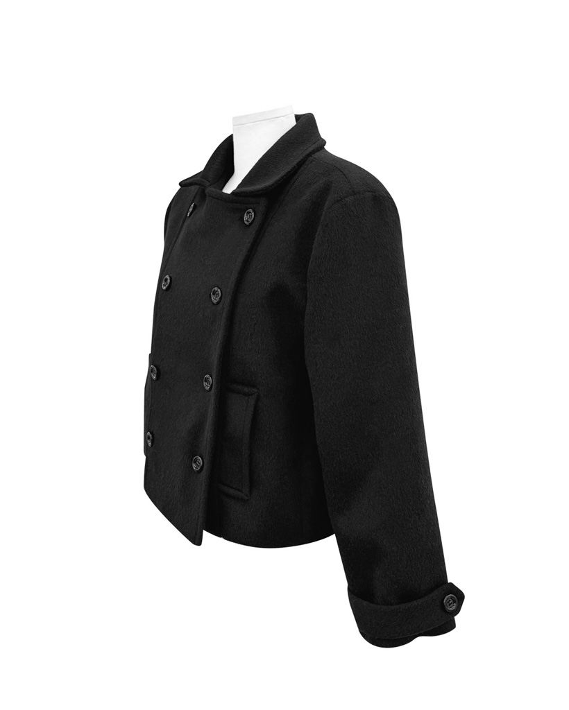 ダブルカラーウールハーフコート | ファッション通販サイト NUGU