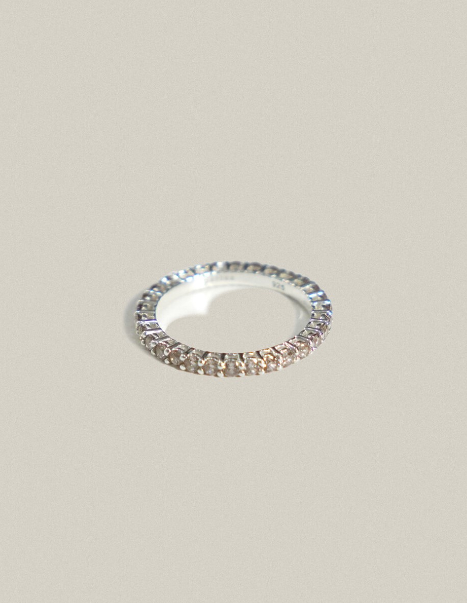 [韓国人気ジュエリー] Sun Glitter Eternity Ring 2mm - Cognac Sun Glitter Eternity Ring 2mm - Cognac | ファッション通販