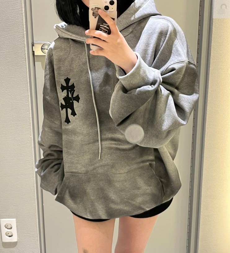 unisex]十字架ヴィンテージオーバーサイズフードパーカー