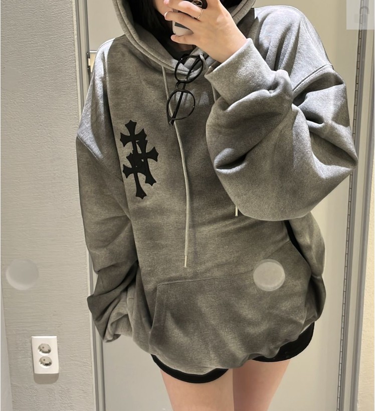 unisex]十字架ヴィンテージオーバーサイズフードパーカー