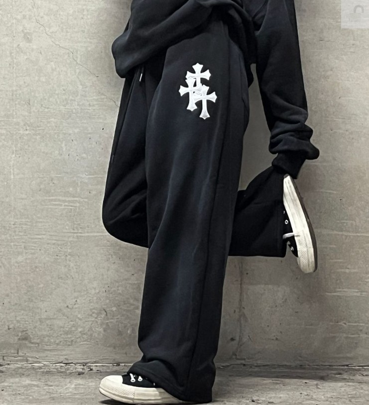 unisex]十字架ヴィンテージワイドトレーニングパンツ | ファッション