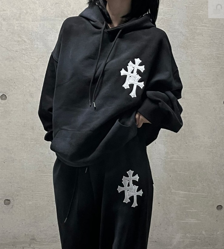 unisex]十字架ヴィンテージワイドトレーニングパンツ | ファッション