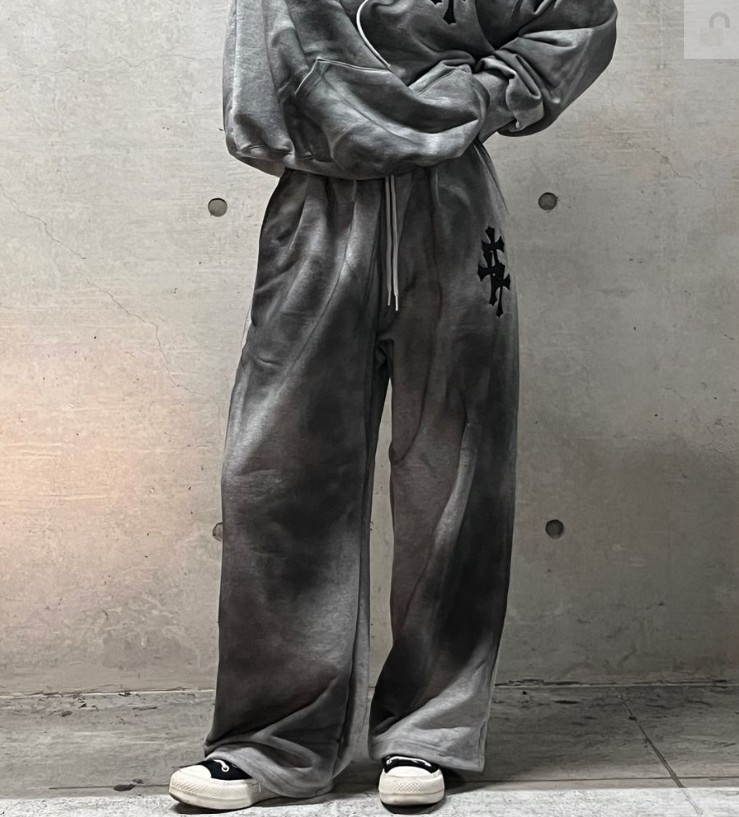unisex]十字架ヴィンテージワイドトレーニングパンツ | ファッション