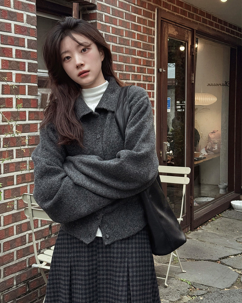 スリムカラーカーディガン