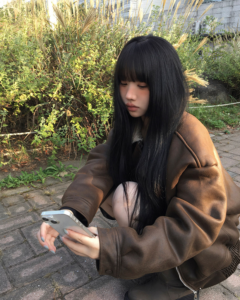 ボアフェイクムートン襟付きジャンパー (3color) | ファッション通販