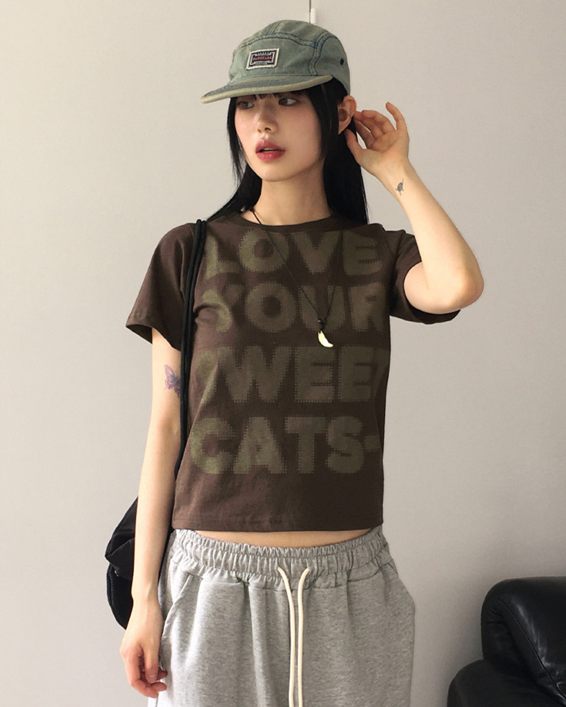 レタリング半袖Tシャツ