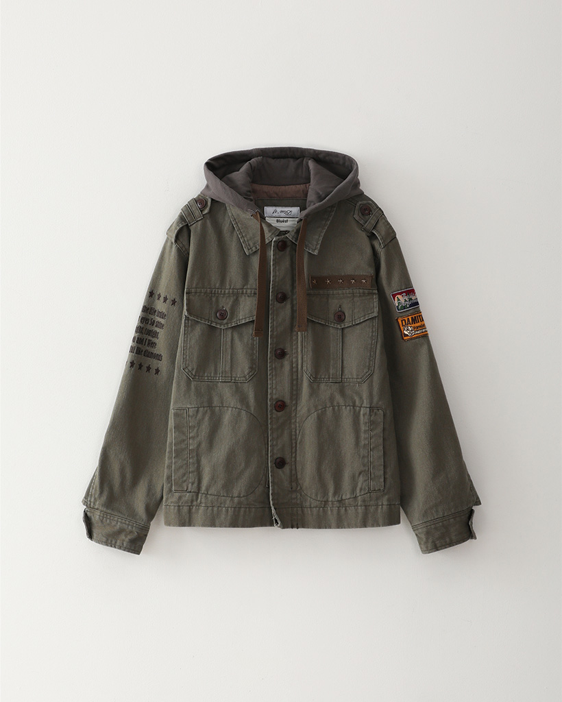 Bluesf vintage washed hoodie jacket