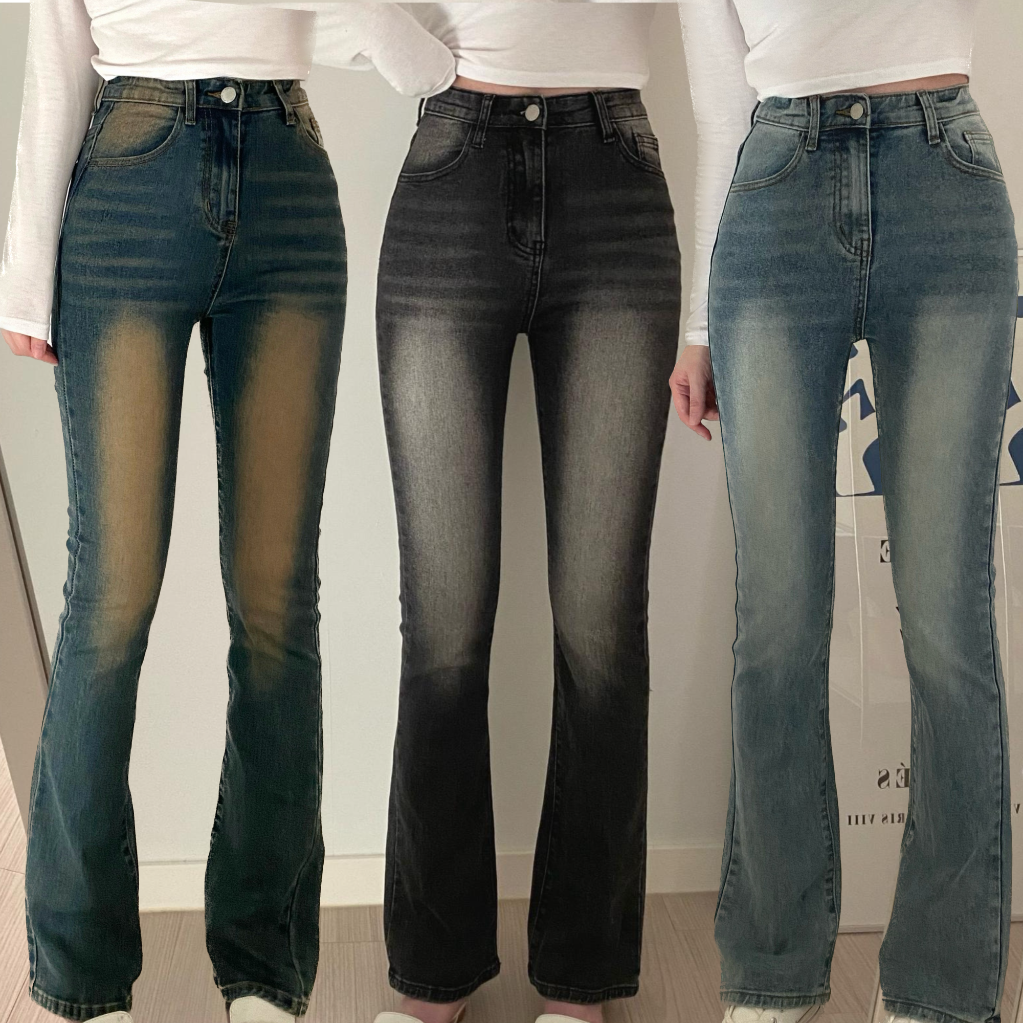 [short/basic/long](S-2XLショート/ベーシック/ロングスパン)ヴィンテージスリムブーツカットデニムパンツ